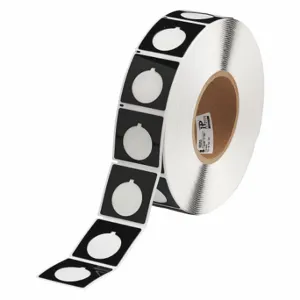 BRADY THTEP-169-593-.5BK Precut Label Roll, Circle With Notch, 1 51/64 x 1 51/64 Inch Size, Polyester, Black | CP2KMY 2UPJ3