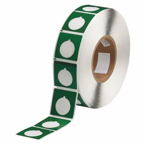 BRADY THTEP-169-593-.5GN Precut Label Roll, Circle With Notch, 1 51/64 x 1 51/64 Inch Size, Polyester, Green | CP2KNB 2UPJ2