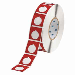 BRADY THTEP-169-593-.5RD Precut Label Roll, Circle With Notch, 1 51/64 x 1 51/64 Inch Size, Polyester, Red | CP2KNF 2UPH9