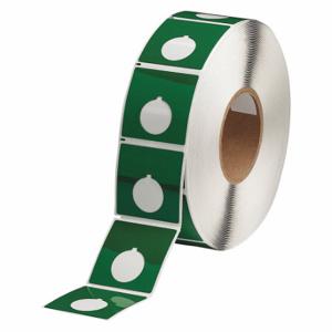 BRADY THTEP-170-593-.5GN Precut Label Roll, Circle With Notch, 2 13/32 x 2 13/32 Inch Size, Polyester, Green | CP2KNR 2UPJ6