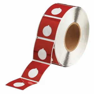 BRADY THTEP-170-593-.5RD Precut Label Roll, Circle With Notch, 2 13/32 x 2 13/32 Inch Size, Polyester, Red | CP2KNV 2UPJ4