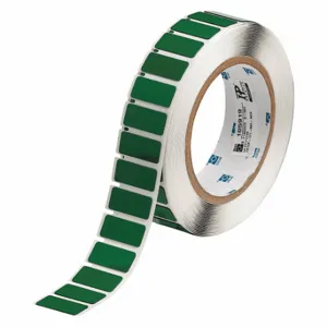 BRADY THTEP-171-593-.5GN Precut Label Roll, No Precut Hole, 31/64 x 1 1/16 Inch Size, Polyester, Green | CP2KWJ 2UPK3