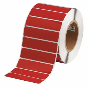 BRADY THTEP-174-593-.5RD Precut Label Roll, No Precut Hole, 1 x 4 Inch Size, Polyester, Red, 500 Labels Per Roll | CP2KTZ 2UPN1