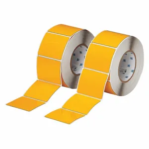 BRADY THTEP-177-593-.5YL Precut Label Roll, No Precut Hole, 2 1/2 x 3 Inch Size, Polyester, Yellow | CP2KVK 2UPP5