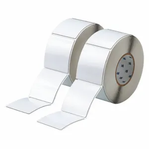 BRADY THTEP-178-593-.5 Precut Label Roll, No Precut Hole, 3 1/2 x 3 Inch Size, Polyester, White | CP2KVR 2TYV4