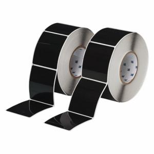 BRADY THTEP-178-593-.5BK Precut Label Roll, No Precut Hole, 3 1/2 x 3 Inch Size, Polyester, Black | CP2LDR 2UPR1