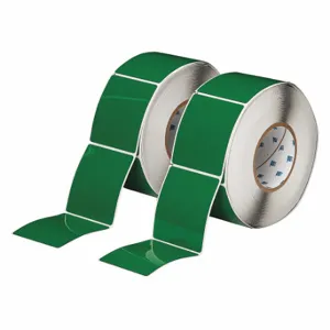 BRADY THTEP-178-593-.5GN Precut Label Roll, No Precut Hole, 3 1/2 x 3 Inch Size, Polyester, Green | CP2KVM 2UPP9