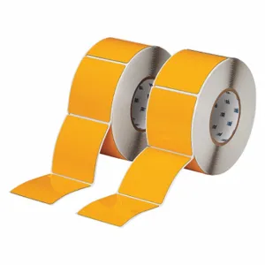 BRADY THTEP-178-593-.5YL Precut Label Roll, No Precut Hole, 3 1/2 x 3 Inch Size, Polyester, Yellow | CP2KVT 2UPP8