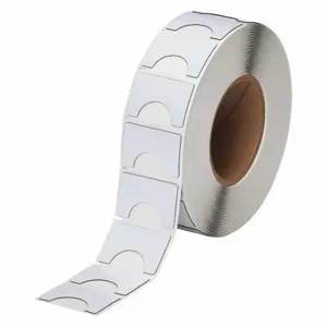 BRADY THTEP-180-593-.5 Precut Label Roll, Half-Circle, 1 19/64 x 1 57/64 Inch Size, Polyester, White | CP2KQW 22NA34