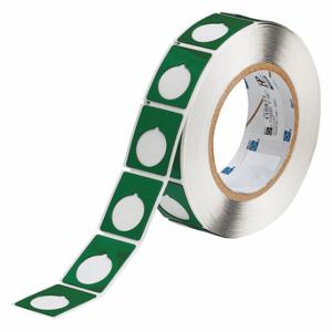BRADY THTEP167-593-.25GN Precut Label Roll, Circle With Notch, 1 1/2 x 1 13/64 Inch Size, Polyester, Green | CP2KLX 22MZ91