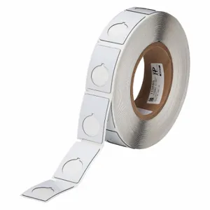 BRADY THTEP168-593-.25 Precut Label Roll, Circle With Notch, 1 29/32 x 1 13/64 Inch Size, Polyester, White | CP2KMT 22MZ95