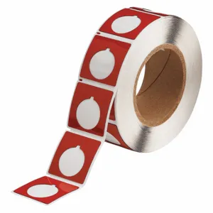 BRADY THTEP169-593-.25RD Precut Label Roll, Circle With Notch, 1 51/64 x 1 51/64 Inch Size, Polyester, Red | CP2KNE 22NA01