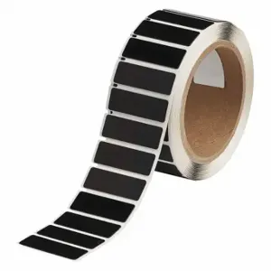 BRADY THTEP172-593-.25BK Precut Label Roll, No Precut Hole, 19/32 x 1 49/64 Inch Size, Polyester, Black | CP2KUJ 22NA10