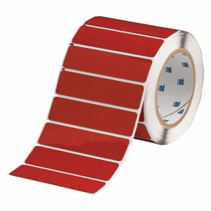 BRADY THTEP174-593-.25RD Precut Label Roll, No Precut Hole, 1 x 4 Inch Size, Polyester, Red, 250 Labels Per Roll | CP2KTX 22NA19