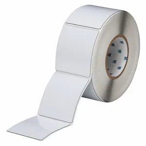 BRADY THTEP178-593-.25 Precut Label Roll, No Precut Hole, 3 1/2 x 3 Inch Size, Polyester, White | CP2KVQ 22NA29