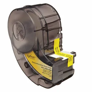 BRADY XC-240-498 Continuous Label Roll Cartridge, 15/16 Inch, 15/16 Inch X 20 Ft, Vinyl, Black On Yellow | CP2BDA 4EA82