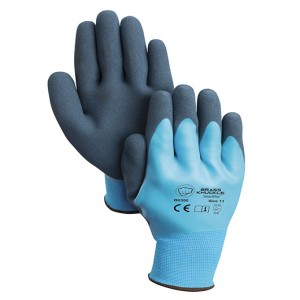 BRASS KNUCKLE BK350-9 Handschuh, 15 Gauge Dicke, weiße Manschette, Schaumlatexbeschichtung, 10 Dutzend | CF6DEQ