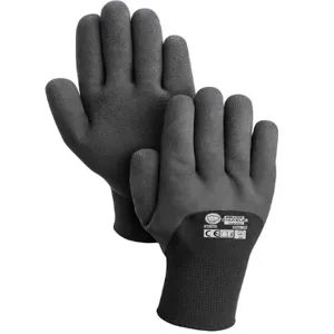 BRASS KNUCKLE BK360-11 Glove, 7 Gauge Thickness, Latex Coating, Dark Purple Cuff, Black, 12 Dozen | CF6DEB