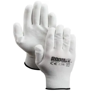 BRASS KNUCKLE BK402-11 Glove, 13 Gauge, Polyurethane Coating, Dark Purple Cuff, White, 12 Dozen | CF6DHQ