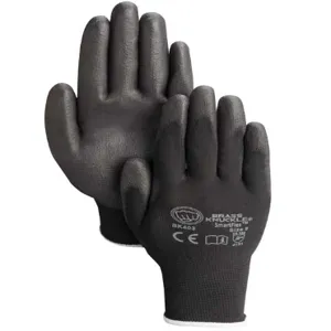 BRASS KNUCKLE BK403-10 Glove, 13 Gauge Thickness, Polyurethane Coating, Black Cuff, Black, 12 Dozen | CF6DGC