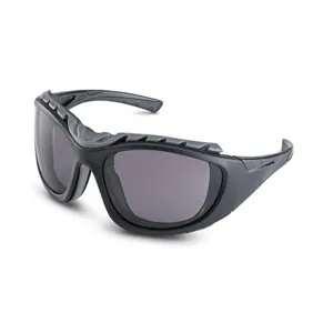 BRASS KNUCKLE BKDST-1040SNP Safety Glass, Smoke Lens, Gray Accent, Black Frame, Anti Fog, 300Pk | CF6DBG