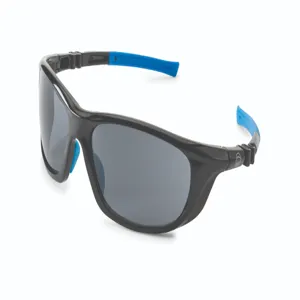 BRASS KNUCKLE BKFLEX-4010S Safety Glass, Smoke Lens, Blue Accent, Black Frame, Anti Fog, 300Pk | CF6DBW