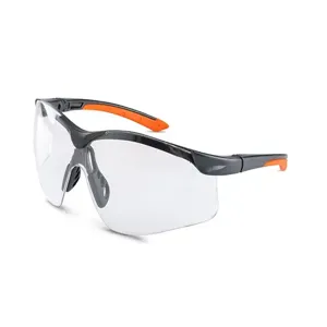 BRASS KNUCKLE BKFLEX-4020 Safety Glass, Clear Lens, Black/Orange Frame, Anti Fog, 300Pk | CF6DBX