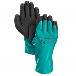 BRASS KNUCKLE BKNITR2-9 Glove, 18 Mil Thickness, NBR Coating, Nylon Liner, Green, 10 Dozen | CF6DDT