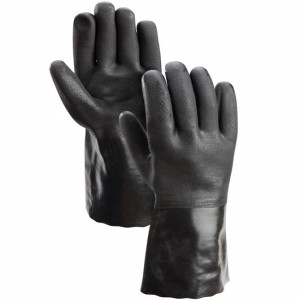 BRASS KNUCKLE BKPVC2BLK-12SFC Glove, 12 Inch Size, Cotton Liner, Sandy Grip, PVC, 6 Dozen | CF6DJJ
