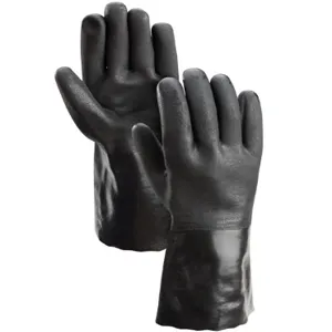 BRASS KNUCKLE BKPVC2BLK-14SFC Glove, 14 Inch Size, Cotton Liner, Sandy Grip, PVC, 6 Dozen | CF6DJK