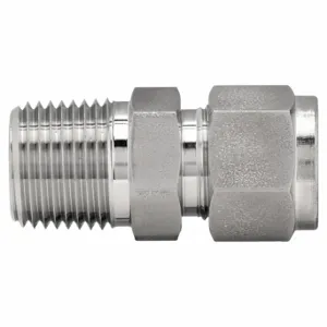 BRENNAN INDUSTRIES N2404-04-04-SS Instrumentation Fittings, 316 Stainless Steel, Compression x MNPT, 1/4 Inch Size Tube OD | CP2NFB 782KC8