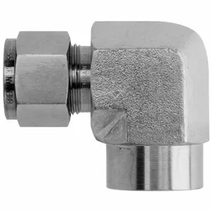 BRENNAN INDUSTRIES N2502-06-02-SS Female NPT 90 Deg Elbow, 316 Stainless Steel, Compression x FNPT, 3/8 Inch Tube OD | CP2MZM 798CF0