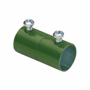 BRIDGEPORT FITTINGS 244-SG Set Screw Coupling, Steel, 1 1/2 Inch Trade Size, 3 3/4 Inch Length, Green | CQ8ABW 61VC74
