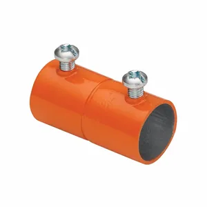 BRIDGEPORT FITTINGS 246-SO Set Screw Coupling, Steel, 2 1/2 Inch Trade Size, 4 9/32 Inch Length, Orange | CQ8ADB 61VC86