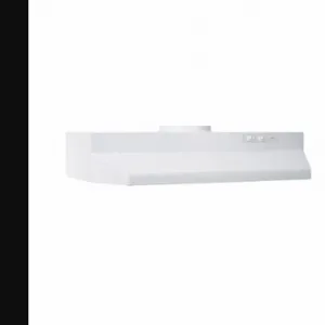 BROAN BUEZ230WW Range Hood, 30 Inch Wide, White, Steel Housing, 230 Cfm, 6 Sones, 2 Speeds, Round Duct | CQ8ATQ 792HP1