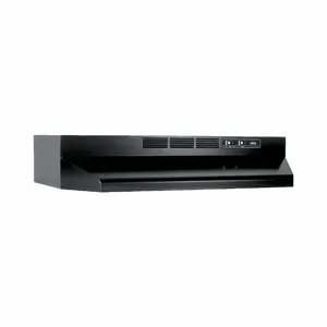 BROAN BUEZ130BL Non-Ducted Range Hood, Convertible Exhaust/Recirculation, 30 Inch Width, Black | CQ8AMV 792HN8