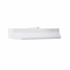 BROAN BUEZ230WW Range Hood, 30 Inch Wide, White, Steel Housing, 230 Cfm, 6 Sones, 2 Speeds, Round Duct | CQ8ATQ 792HP1