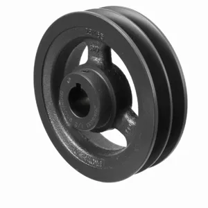 BROWNING 1033828 V-Belt Sheave, Finish Bore, 2 Groove, Cast Iron | AZ9MVM 2BK65X 1 1/8