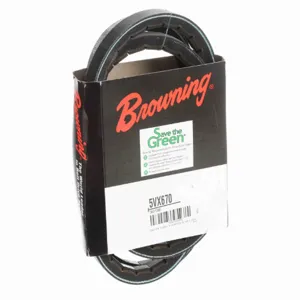 BROWNING 3001385 V-Belt, Notched, 98% Efficient, EPDM | AX6WTE 5VX670