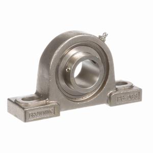 BROWNING 764501 Two Bolt Pillow Block Ball Bearing, Stainless Steel, SS Setscrew Lock | BE7QGX SPS-S222