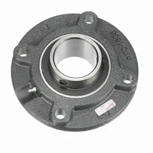 BROWNING 767160 Flange Cartridge Ball Bearing, Mounted, Cast Iron, Black Oxided Inner, Setscrew Lock | BE7RKG VFCS-232S