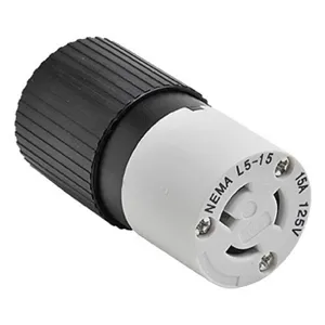 BRYANT 4732NC Industrial Heavy Duty Locking Blade Connector, 15A, 125 VAC, 1-Phase, 2-Pole, 3-Wire | CV6NLP