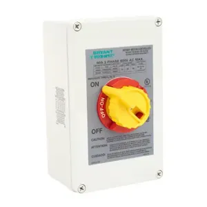 BRYANT 664X63D Manual Motor Controller, Enclosed, 60A, 600 VAC, 3-Pole, 30Hp, Wall Mount | CV6NXR