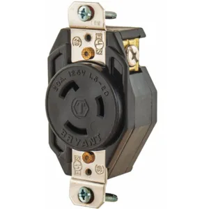 BRYANT 70520FR Black Locking Receptacle, 20 Amps, 125 VAC Voltage | CD2FGH 49YX51