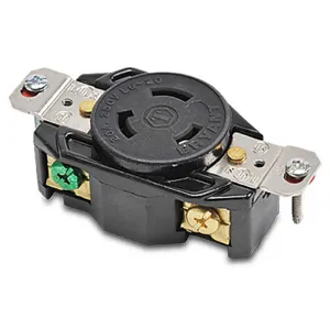 BRYANT 70620FR Industrial Heavy Duty Single Locking Blade Receptacle, 20A, 250 VAC, 1-Phase, 2-Pole | CV6VKD