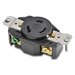 BRYANT 70920FR Industrial Heavy Duty Single Locking Blade Receptacle, 20A, 600 VAC, 1-Phase, 2-Pole | CV6VKK