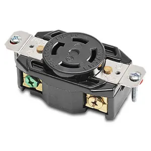 BRYANT 71530FR Industrial Heavy Duty Single Locking Blade Receptacle, 30A, 250 VAC, 3-Phase, 3-Pole | CV6VKM