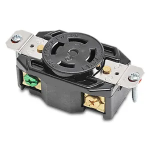 BRYANT 71630FR Industrial Heavy Duty Single Locking Blade Receptacle, 30A, 480 VAC, 3-Phase, 3-Pole | CV6VKP