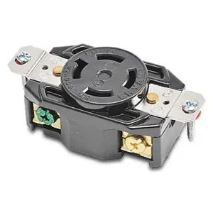 BRYANT 71730FR Industrial Heavy Duty Single Locking Blade Receptacle, 30A, 600 VAC, 3-Phase, 3-Pole | CV6VKQ