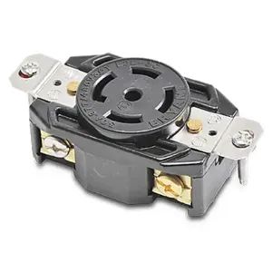 BRYANT 72230FR Industrial Heavy Duty Single Locking Blade Receptacle, 30A, 277/480 VAC, 3-Phase, 4-Pole | CV6VKV